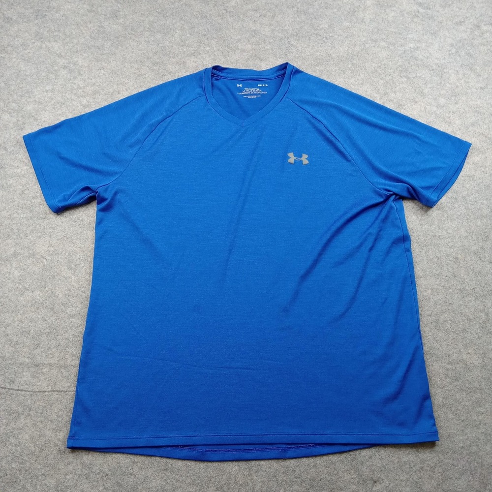 Under Armour Shirt Mens Large Blue The Tech Tee Athletic‎ Performance Training